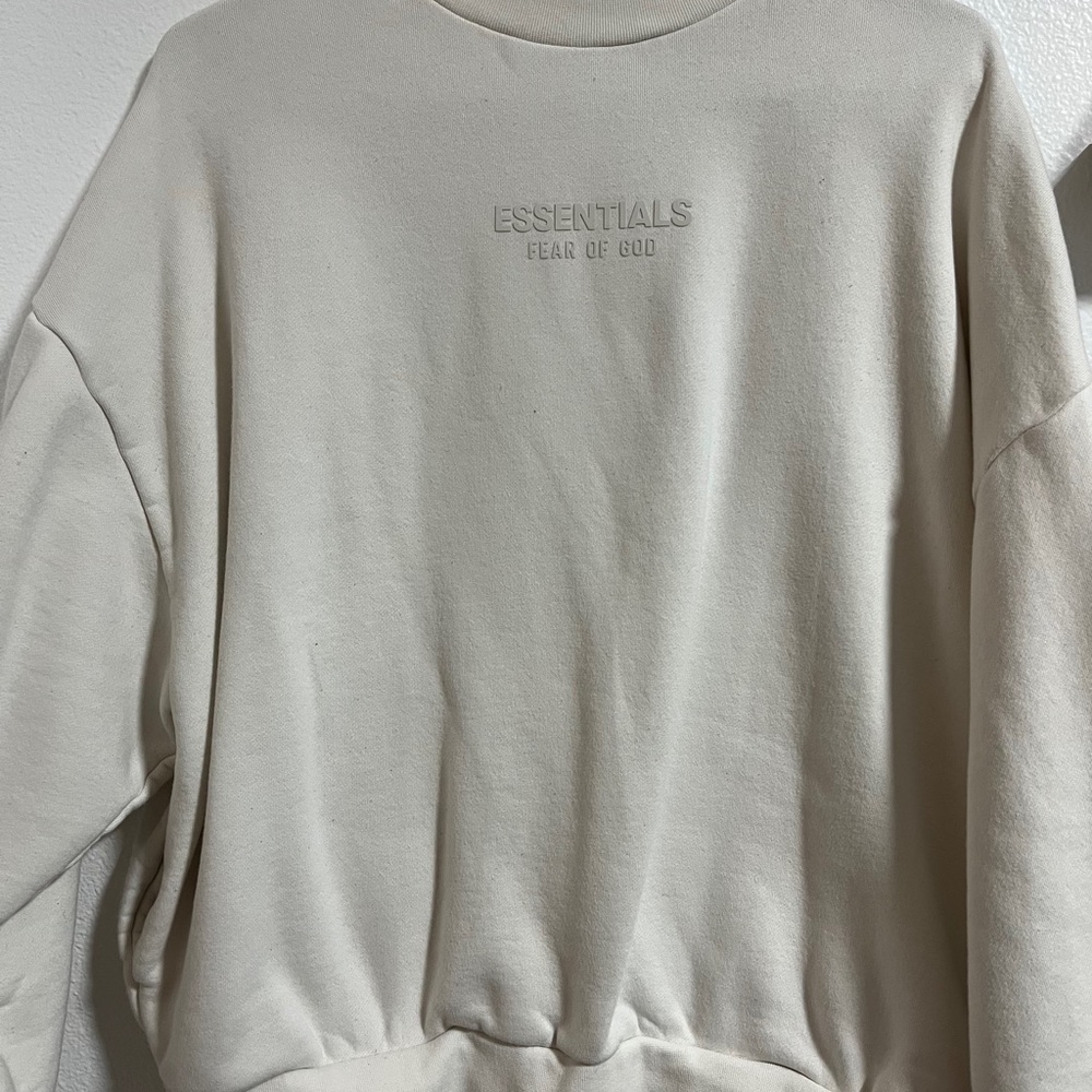 Essentials Cream Crewneck Sweater
